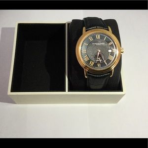 Mens Maestro Raymond Weil Rose Gold Case Blk band